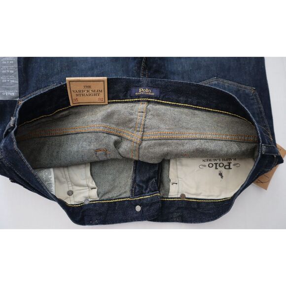 Polo Ralph Lauren Men's Sz 35x32 Dark Blue Varick Slim Straight Jeans - Picture 3 of 14